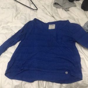 A long sleeve blue t shirt